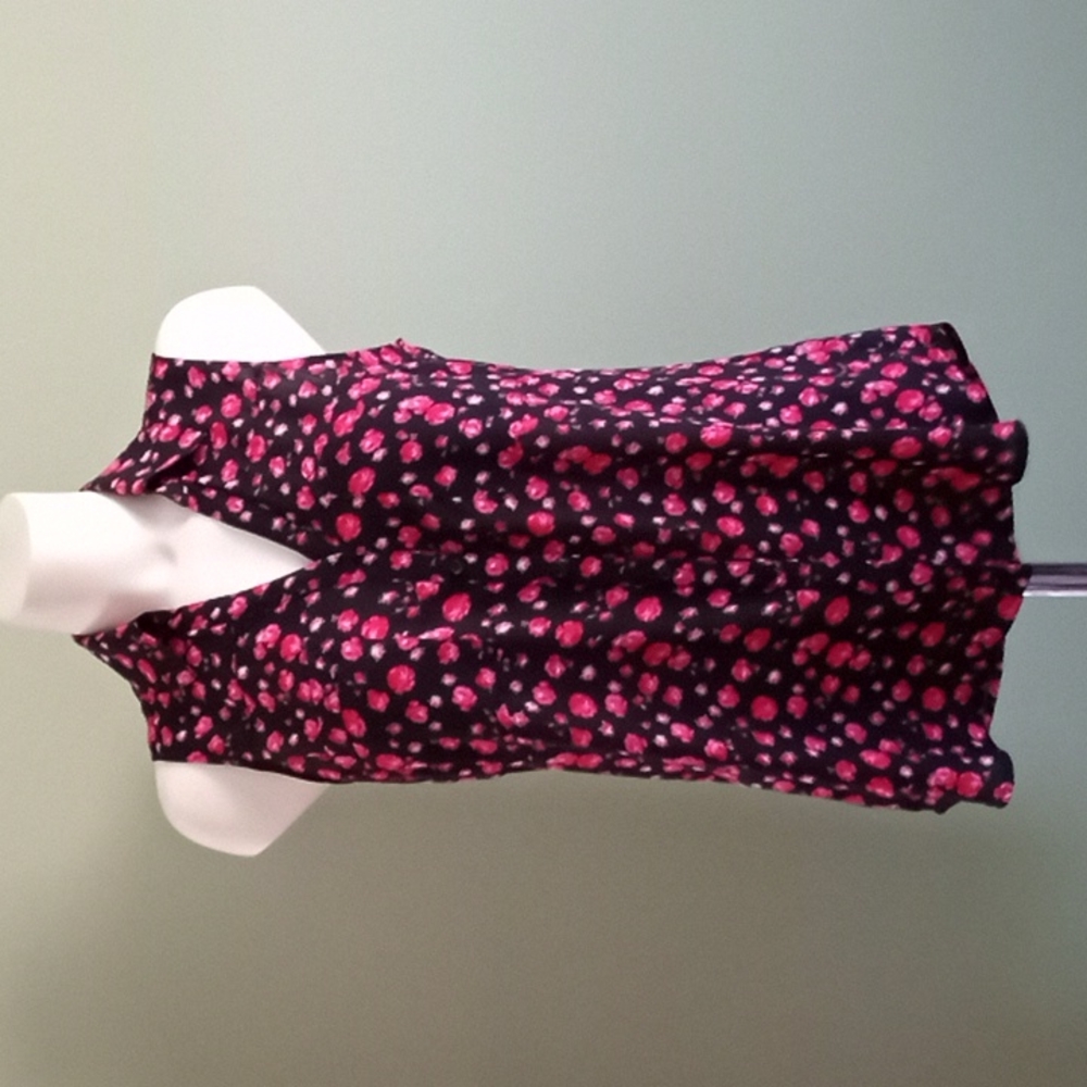 Sleeveless Flowered Dress Top Size Medium